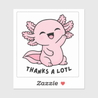 Adesivo Adorável Axolote Kawaii Muito Obrigado Tototinha A