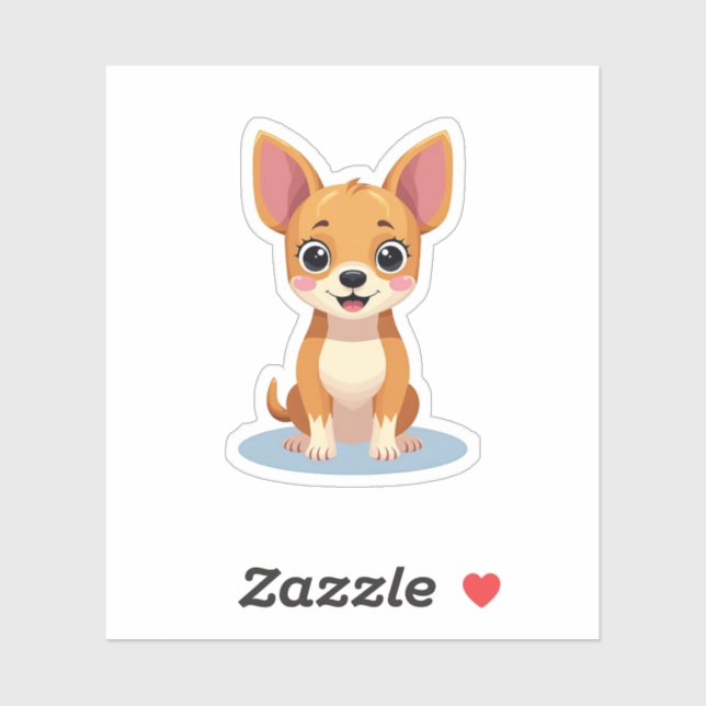 Adesivo Adorável Chihuahua, Delícia Isométrica, Pequeno (Folha)