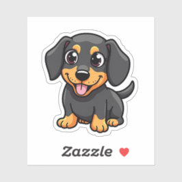 Adesivo Adorável Dachshund, Kawaii Charmer, Pequeno