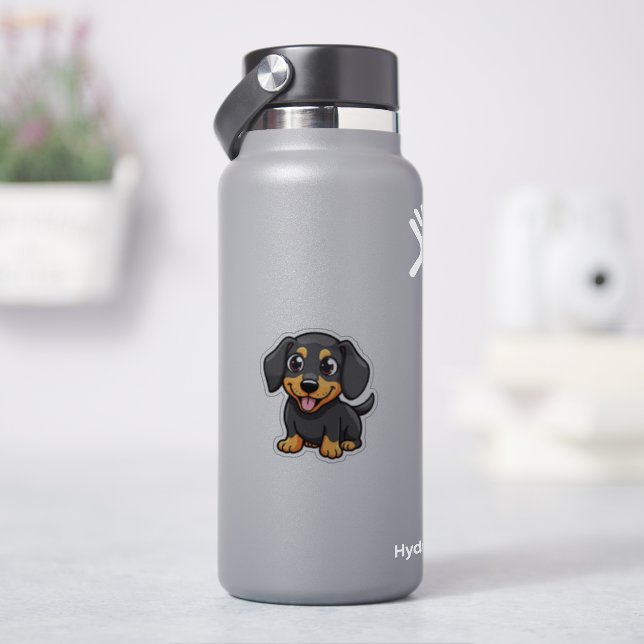 Adesivo Adorável Dachshund, Kawaii Charmer, Pequeno (HidroFlask)