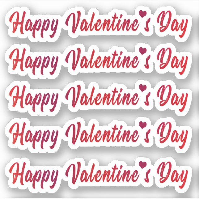 Adesivo Adorável Feliz dia de os namorados Tipografia (Frente)