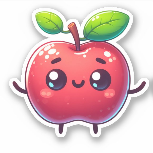 Adesivo adorável fruta de maçã kawaii (Frente)
