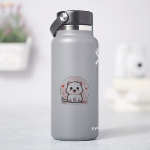 Adesivo Adorável Gatinho Branco – Estilo Pastel
