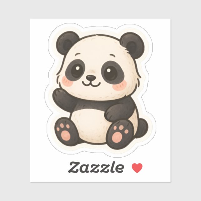 Adesivo Adorável Kawaii Panda Sticker - Animal bonito (Folha)