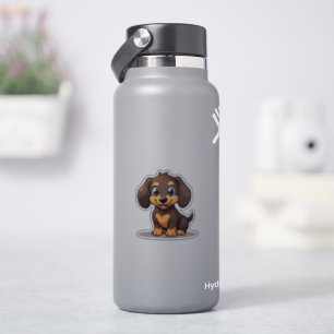Adesivo Adorável Sticker de Filhote de Dachshund Kawaii