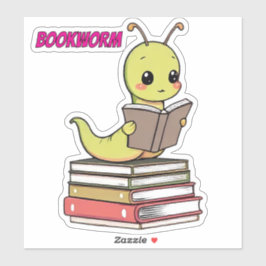 Adesivo Adorável Sticker de Minhoca Leitora | Minhoca Leit