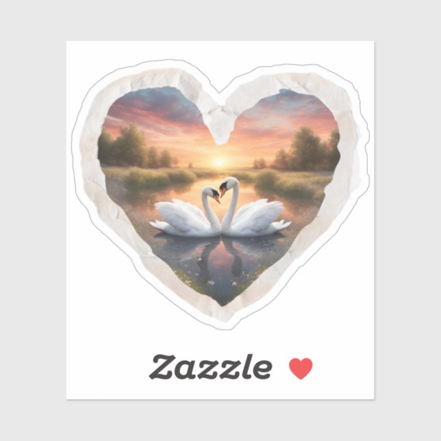 Adesivo Adorável Swans (Folha)