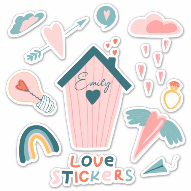 Adesivo Adorinha personalizada e fofa de vinil com corte p (Frente)