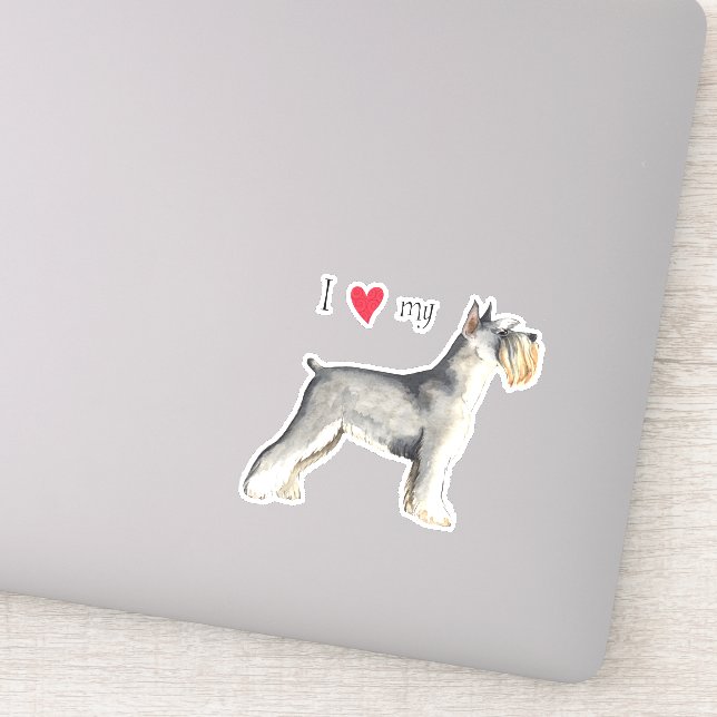 Adesivo Adoro a minha miniatura Schnauzer Vinyl Sticker (Detalhe)