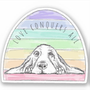 Adesivo Adoro conquistas de todos os cachorros com o basqu