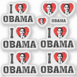 Adesivo Adoro Coração, Obama, Contorno