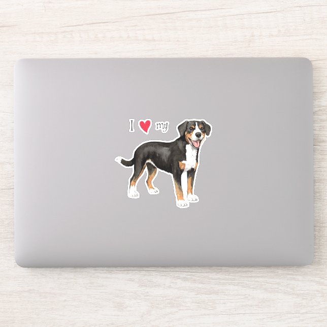 Adesivo Adoro meu Entlebucher Mountain Dog Vinyl Sticker (Computador)