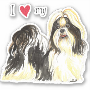 Adesivo Adoro meu Shih Tzu Vinyl Sticker