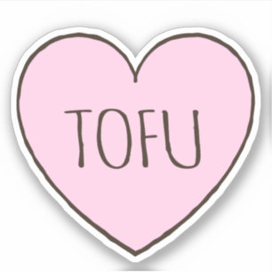 Adesivo Adoro o coração rosa tofu