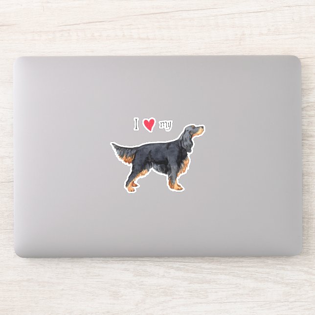 Adesivo Adoro o meu Gordon Setter Vinyl Sticker (Computador)
