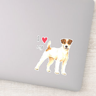 Adesivo Adoro o meu Parson Russell Terrier Vinyl Sticker