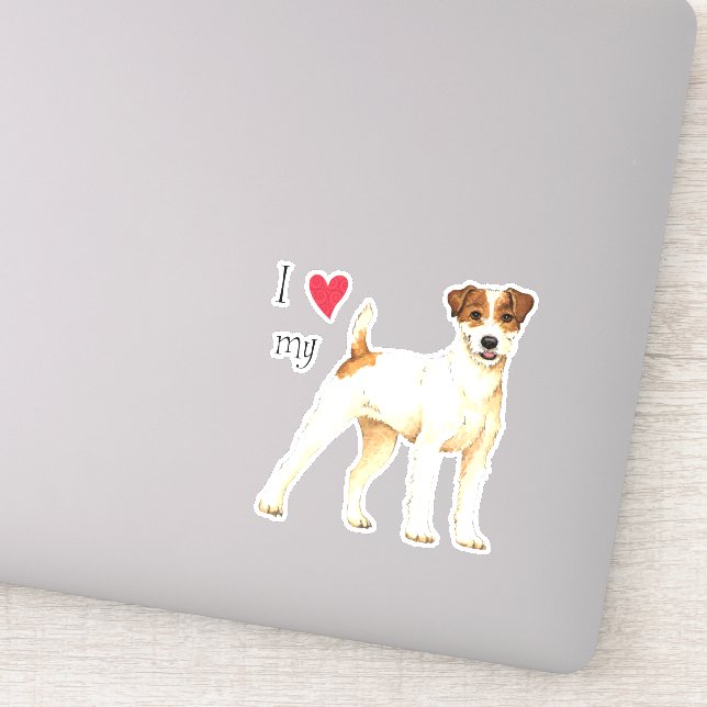 Adesivo Adoro o meu Parson Russell Terrier Vinyl Sticker (Detalhe)