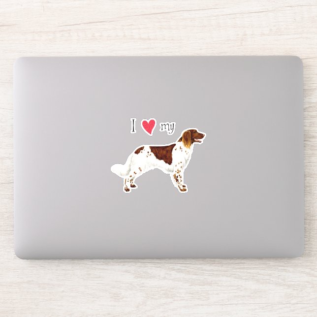 Adesivo Adoro o meu pequeno vinil-Sticker de Munsterlander (Computador)