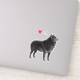 Adesivo Adoro o meu Schipperke Vinyl Sticker