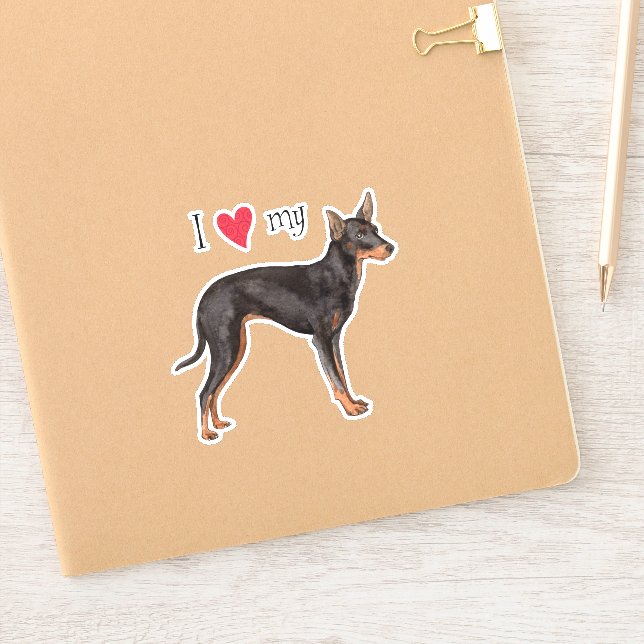 Adesivo Adoro o meu Toy Manchester Terrier Vinyl Sticker (Notebook)