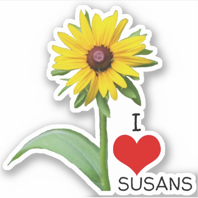 Adesivo Adoro Susans Rudbeckia Flower e Heart (Frente)