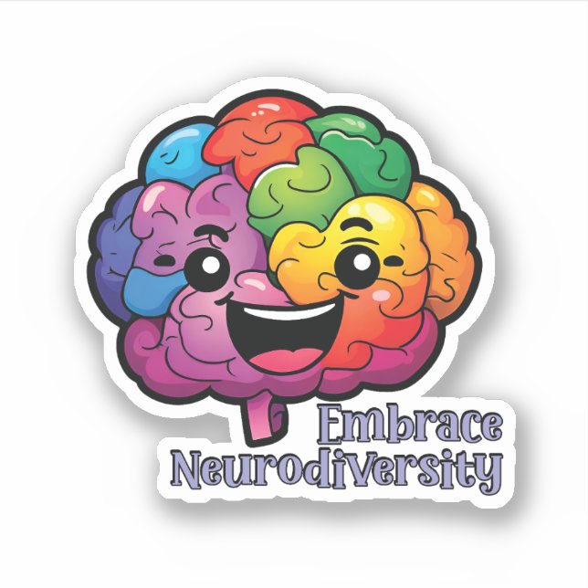 Adesivo Adotar a Neurodiversidade | Sensibilização neurodi (Frente)
