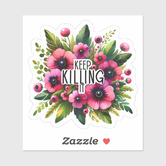 Adesivo Adote Inspiração Floral Vibrante! (Folha)