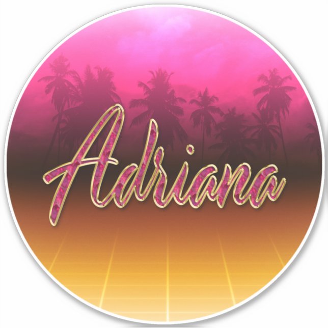 Adesivo Adriana Vorname Name golden pink Aufkleber Sticker (Frente)