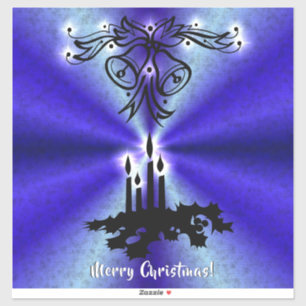 Adesivo Advento, Artdeco de Natal no Arco Verde Azul