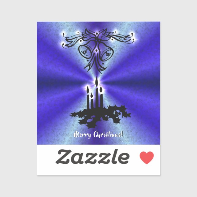 Adesivo Advento, Artdeco de Natal no Arco Verde Azul (Folha)