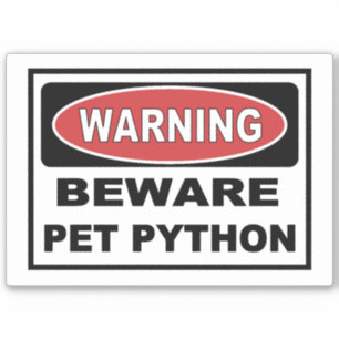 Adesivo Advertir beware do pitão do animal de estimação