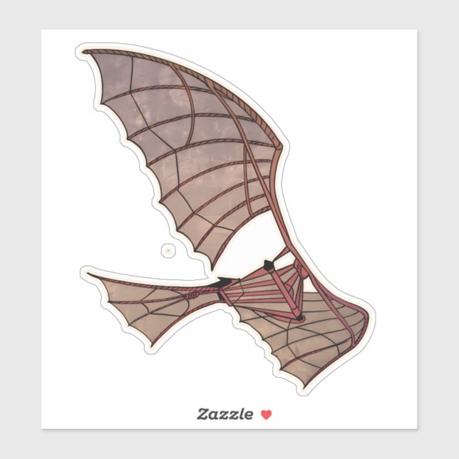 Adesivo Aeronaves de máquinas voadoras Leonardo Da Vinci (Folha)