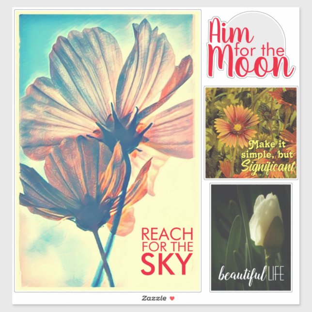 Adesivo Afirmação Floral 4 Coleção de Peça (Folha)