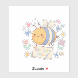 Adesivo Afirmação Positiva 'Bee Cute Today' para professor