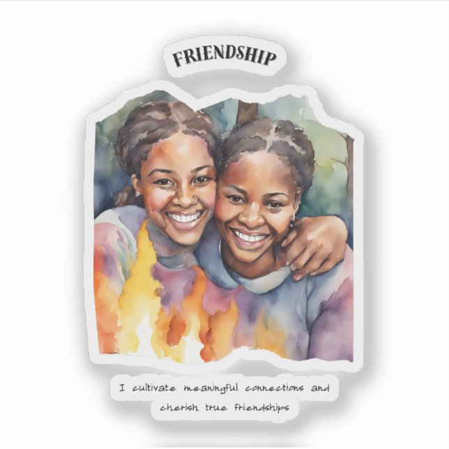 Adesivo Afirmação Positiva de Amizade (Frente)