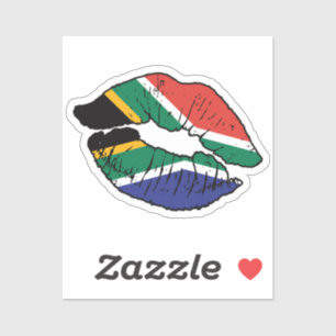 Adesivo África do Sul Lábpau Amor Bandeira