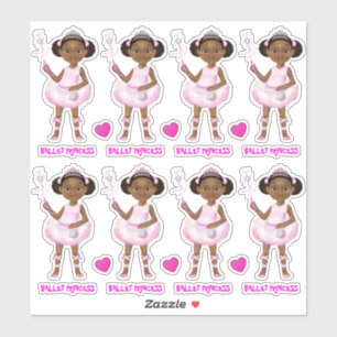 Adesivo African American Girl Fairy Princess Ballerina