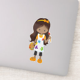 Adesivo African American Girl, Painter, Painting, Brussel