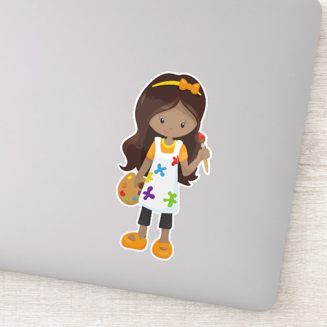 Adesivo African American Girl, Painter, Painting, Brussel (Detalhe)