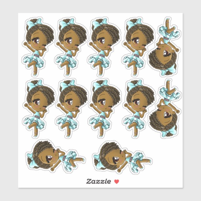 Adesivo African American Girls Sticker (Folha)