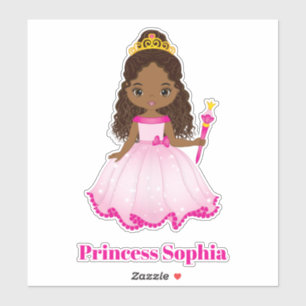 Adesivo African American Princess Custom-Cut Vinyl Sticker