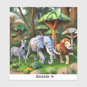 Adesivo  African animals in origame