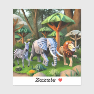 Adesivo  African animals in origame
