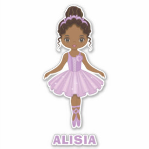 Adesivo Afro-Americano de Ballerina Girl Vinyl Sticker