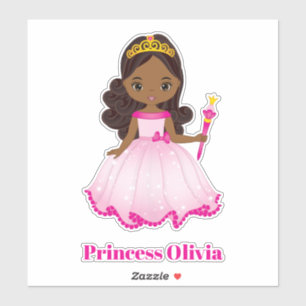 Adesivo Afro-americano Princess Custom-Cut Vinyl Sticker