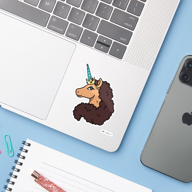 Adesivo Afro Unicorn | Divino (Notebook com iPhone)
