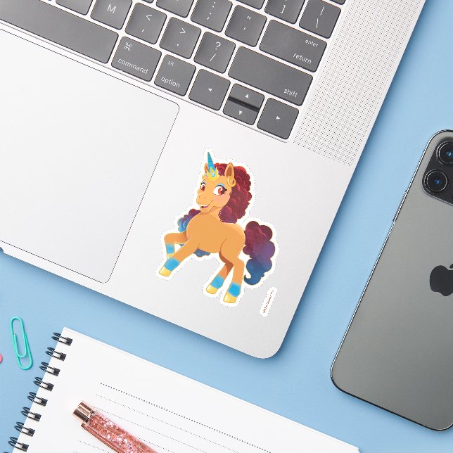 Adesivo Afro Unicorn | Divino Prancing (Notebook com iPhone)