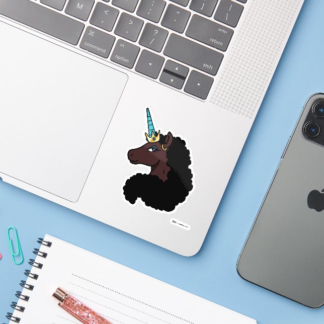Adesivo Afro Unicorn | Magia (Notebook com iPhone)