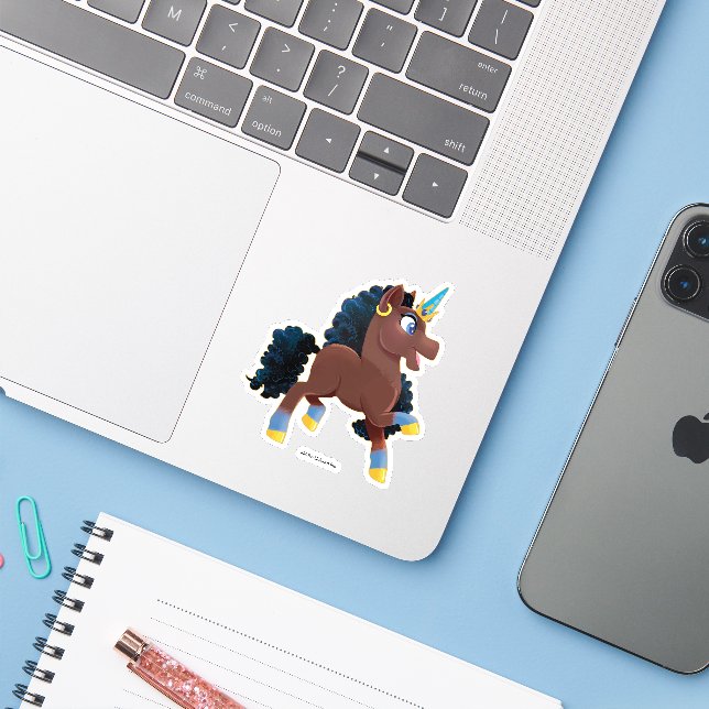 Adesivo Afro Unicorn | Magical Prancing (Notebook com iPhone)