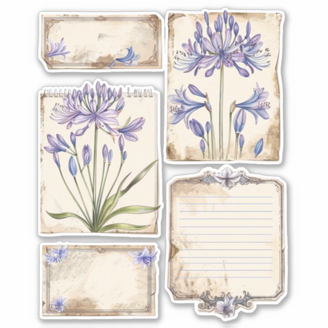 Adesivo Agapanthus Fussy Cut Ephemera (Frente)